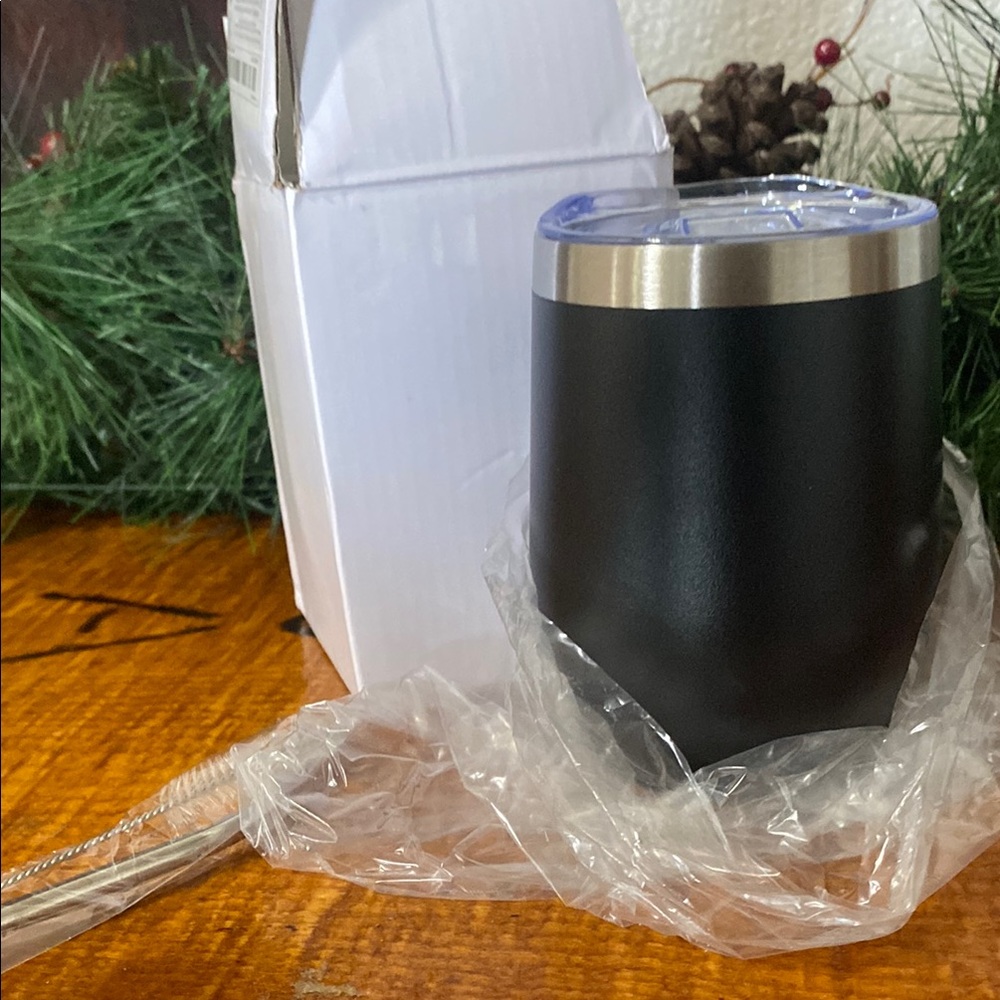 Black and Silver Insulated Coffee Tumbler